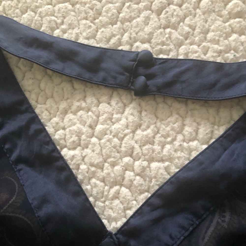 Michael Kors Silk Blue/Brown Paisley Halter Top - Picture 5 of 8